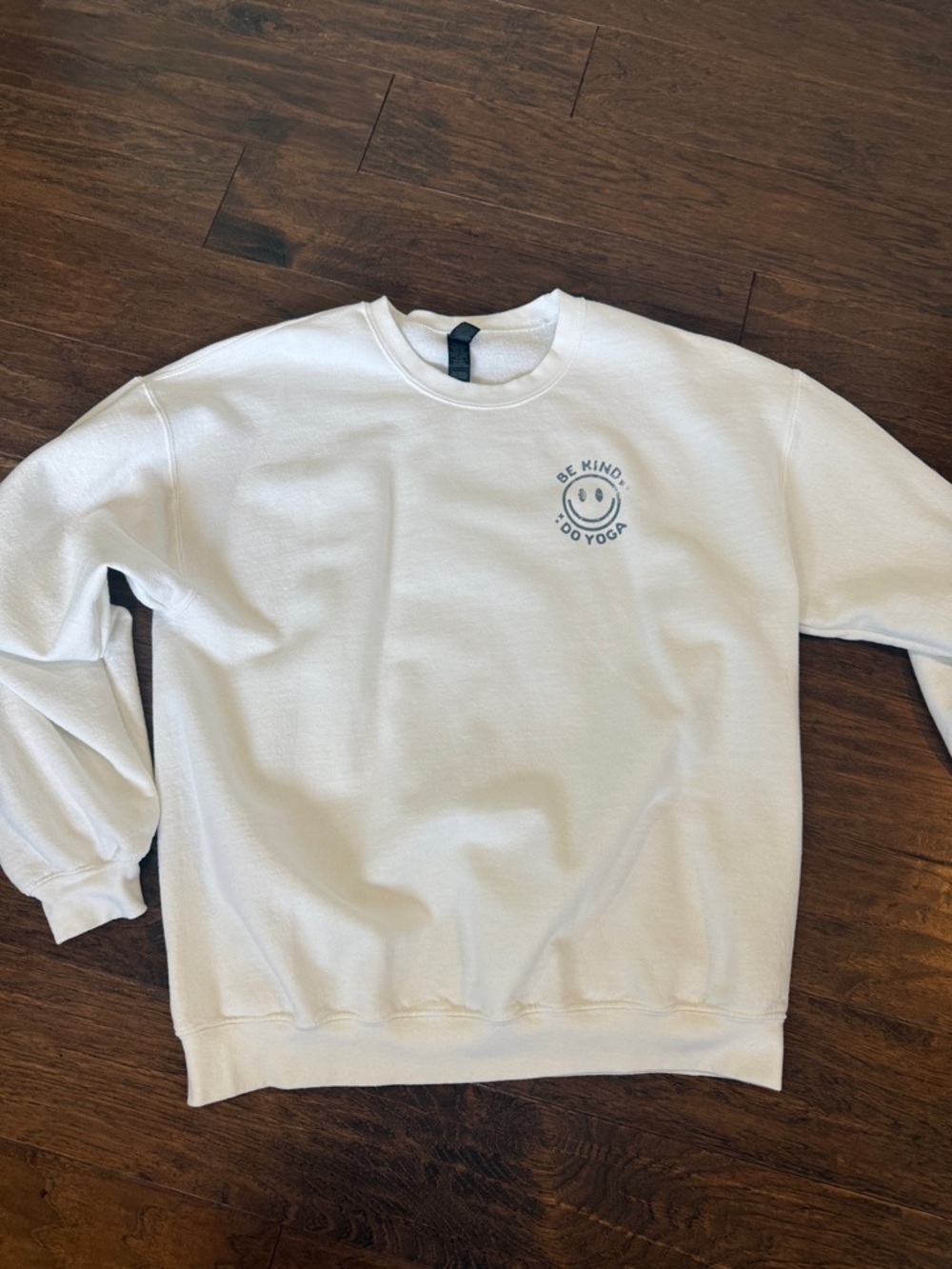 Crewneck Sweatshirt - White "Be Kind, Do Yoga"